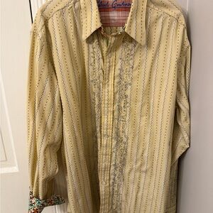 Robert Graham Yellow Patterned Button Down Shirt